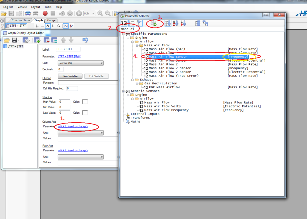 HOW TO Setting up MAF Fuel Trim Graph in VCM Scanner V3